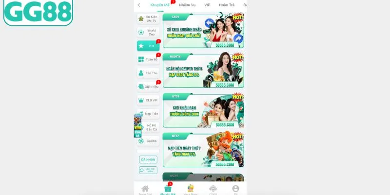 Tổng hợp top khuyến mãi GG88 mà bạn nên trải nghiệm