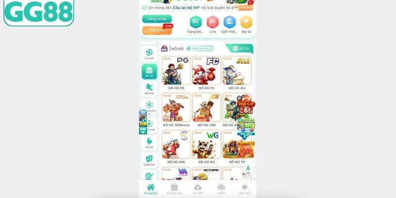 Khái quát về sảnh nổ hũ GG88