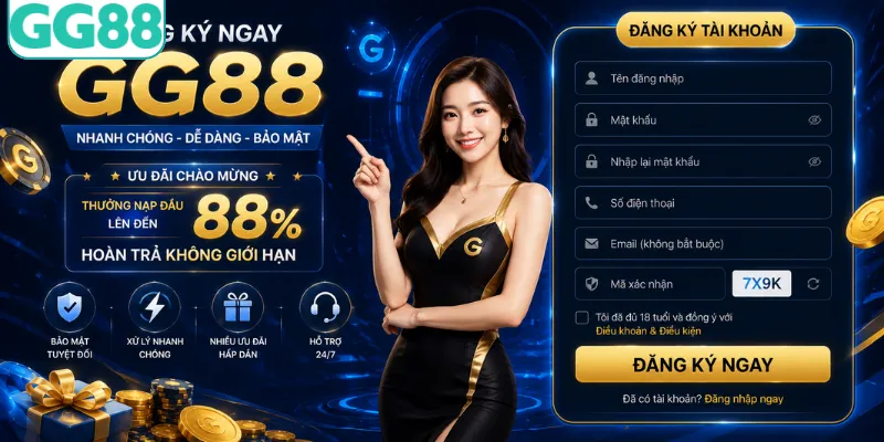 Quy trình đăng ký GG88 3 bước